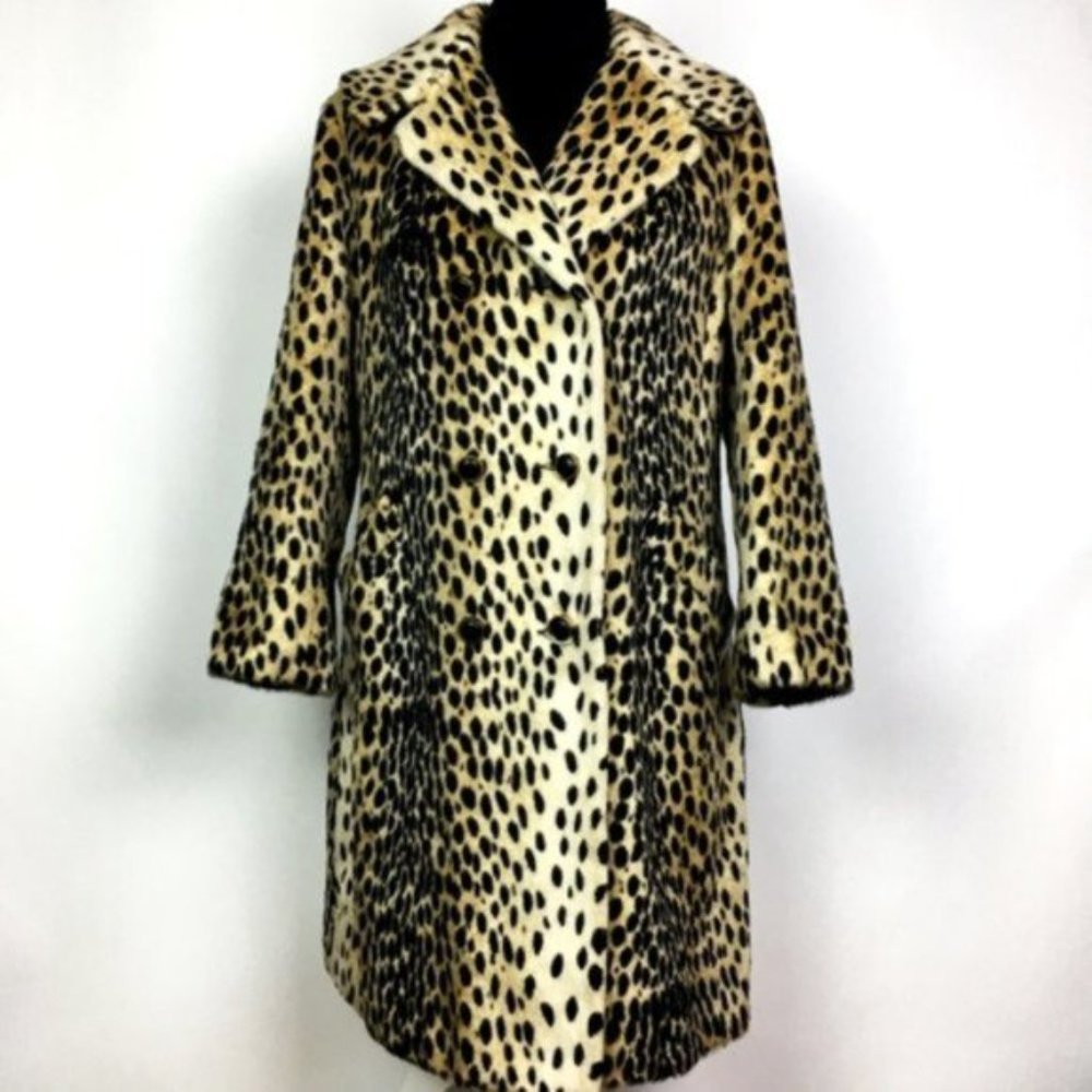 Vintage Faux Fur Leopard Sportowne Safari Coat - Picture 5 of 6